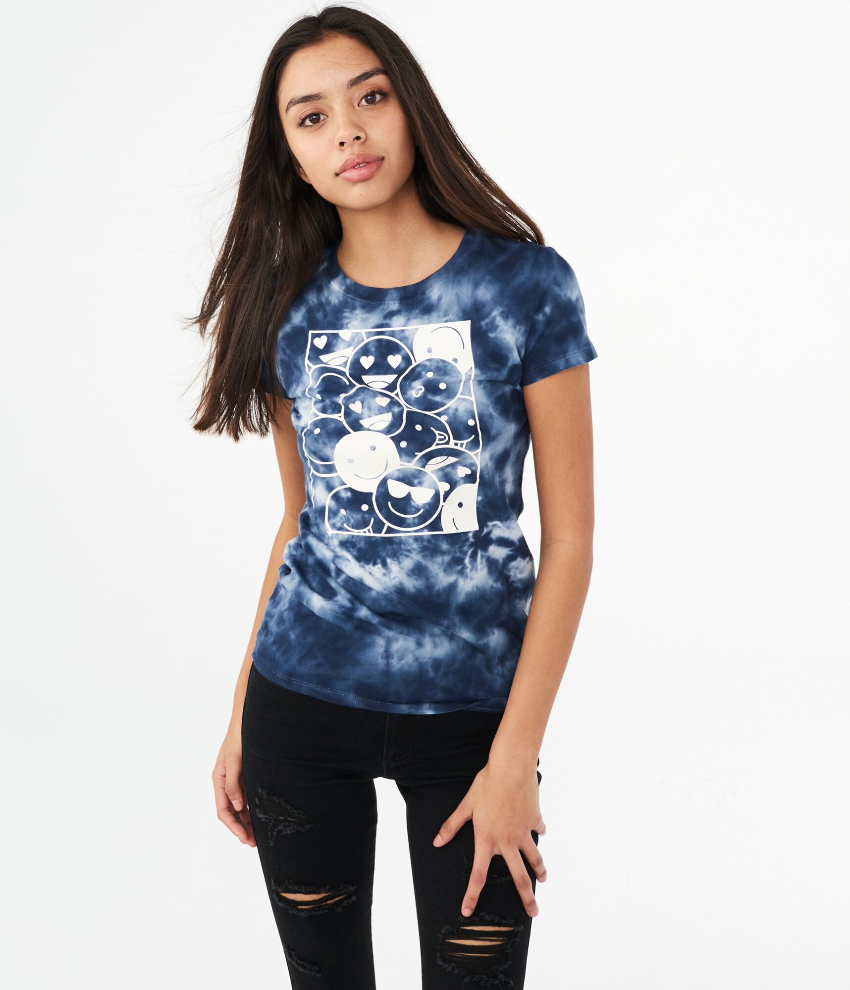 Emoji Tie-Dye Graphic Tee