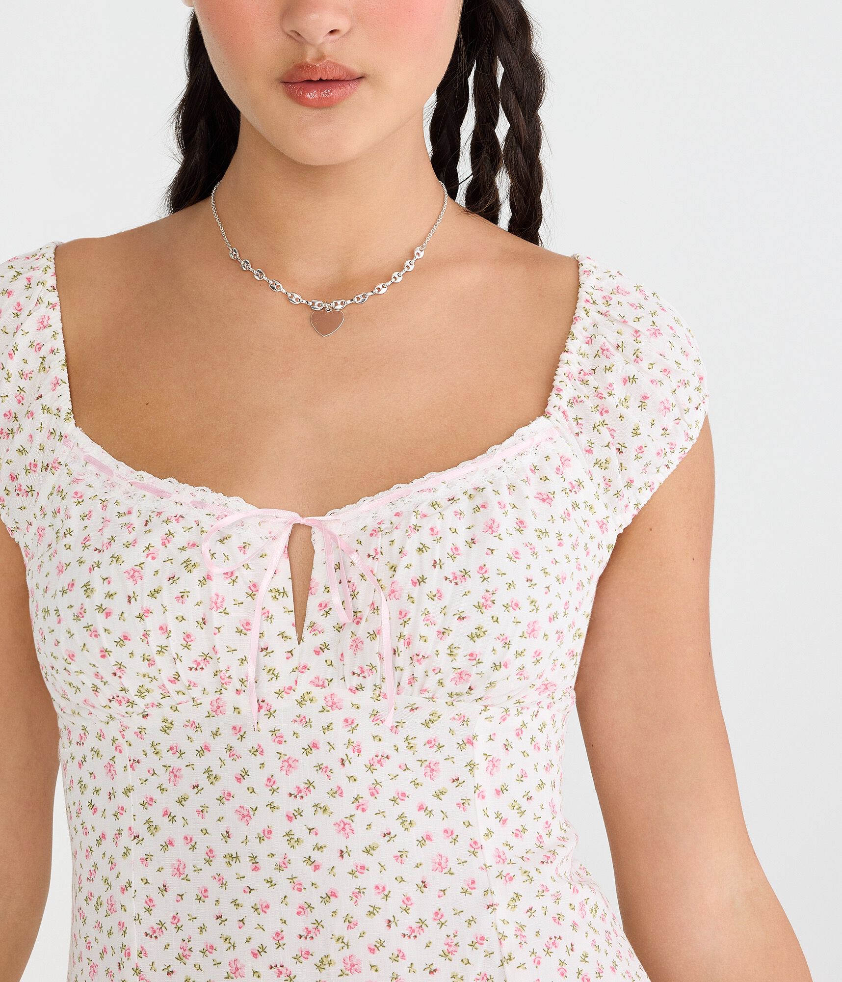 Floral Scoop-Neck A-Line Mini Dress