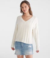 Ribbed V-Neck Sweater