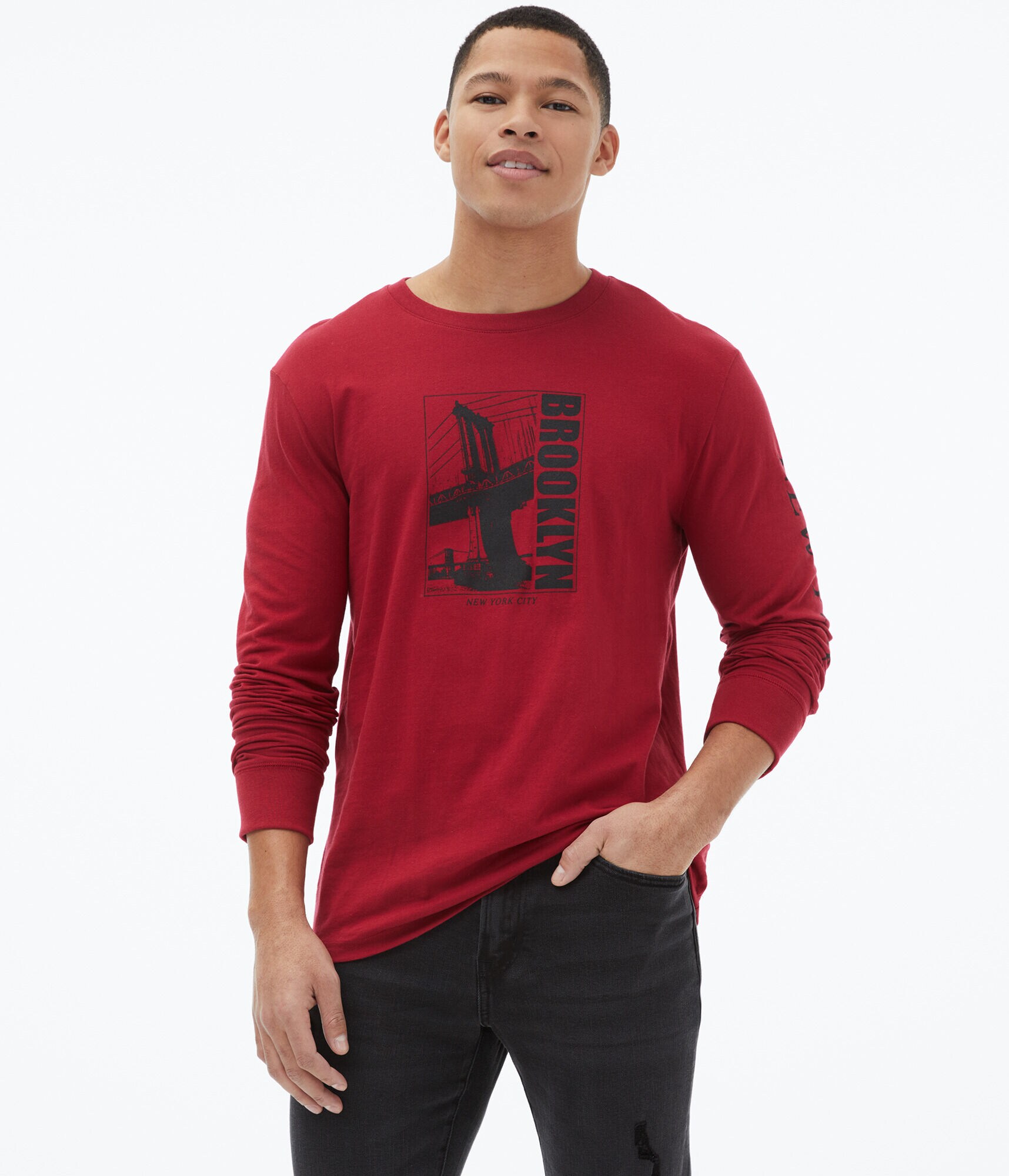 Long Sleeve Brooklyn Bridge Graphic Tee***