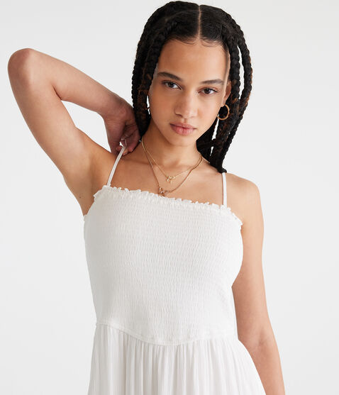 Solid Strapless Smocked Maxi Dress Solid Strapless Smocked Maxi Dress