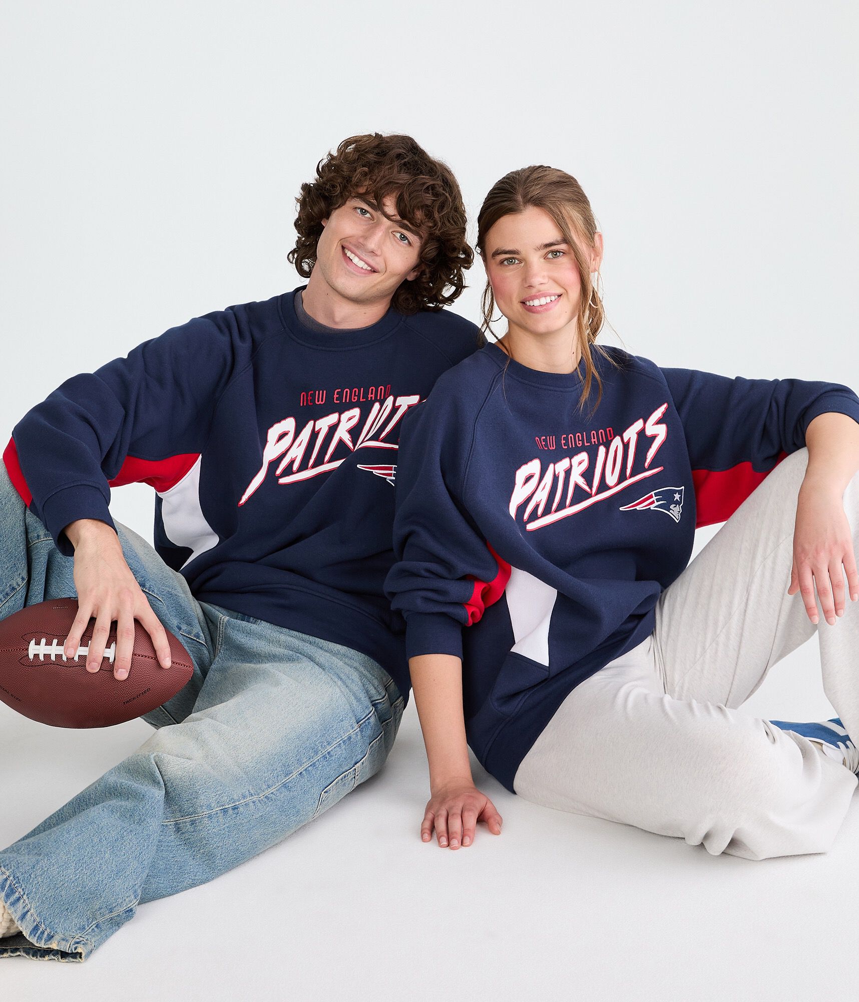 New England Patriots Colorblock Crew Sweatshirt