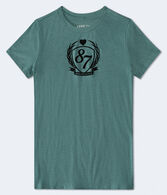 Aeropostale 87 Crest Flocked Graphic Tee