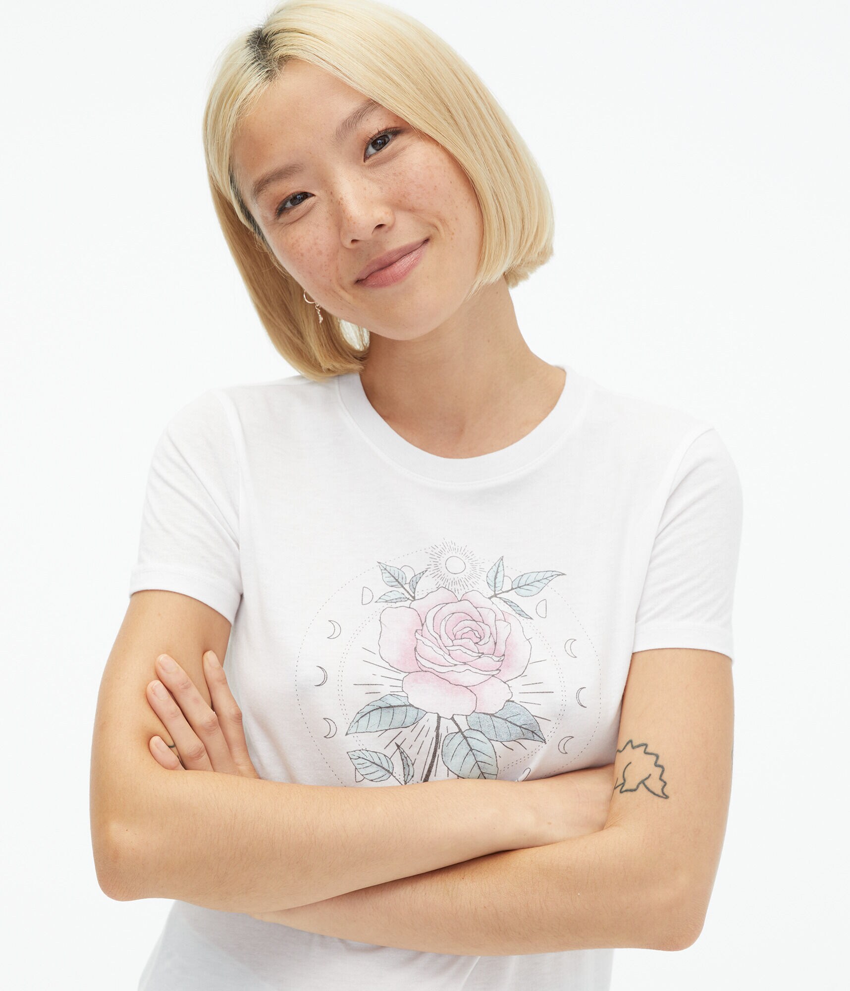 Moon Phases Rose Graphic Tee