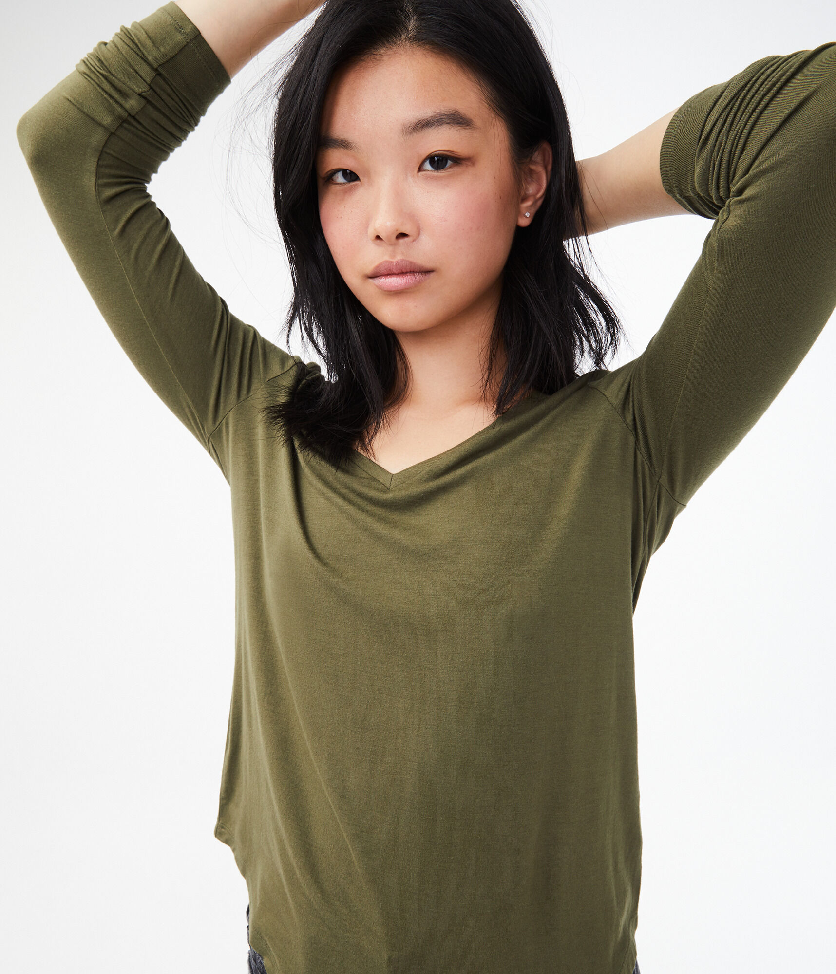 Long Sleeve Seriously Soft Solid V-Neck Tee