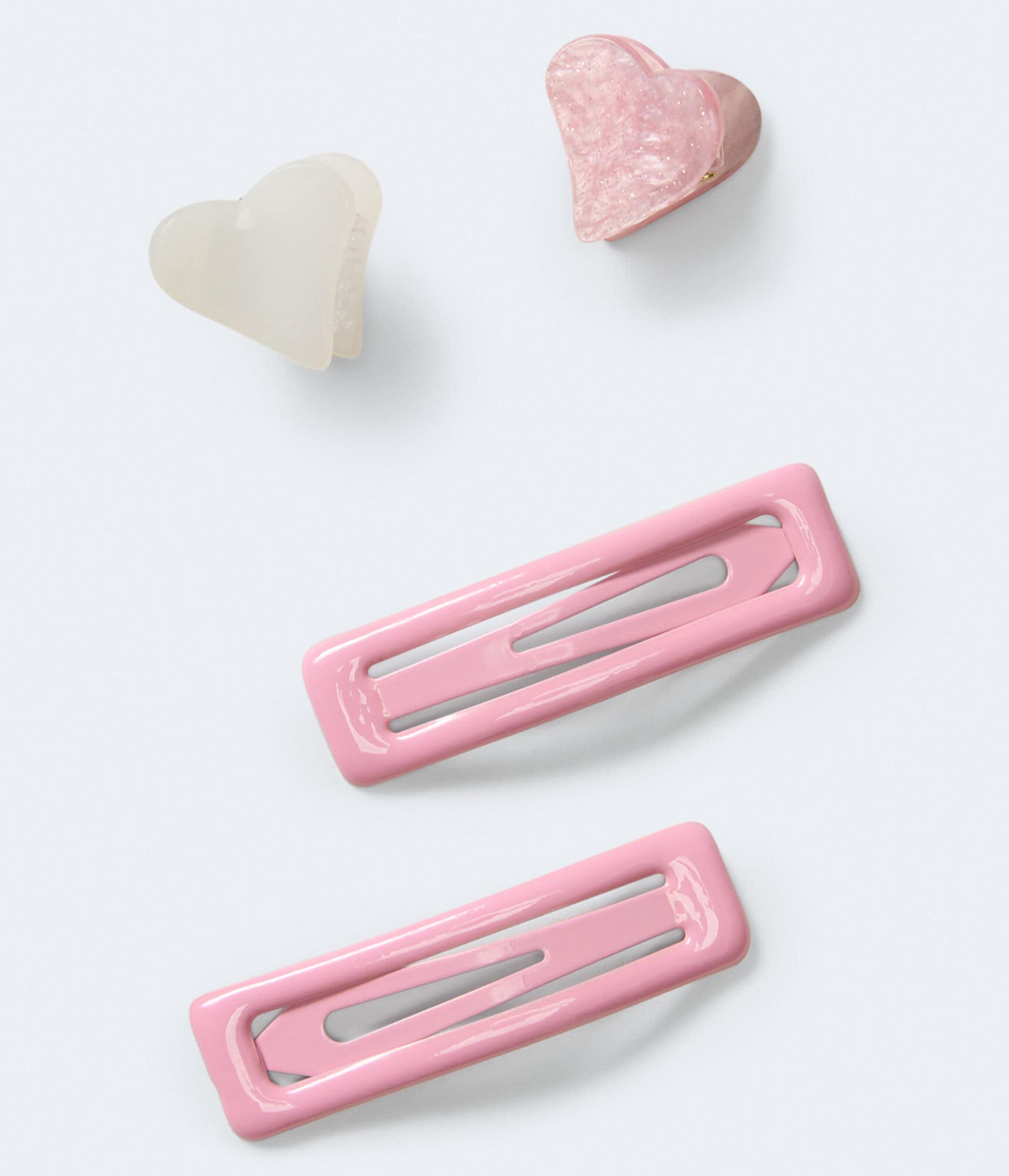 Heart Claw & Snap Hair Clip 4-Pack