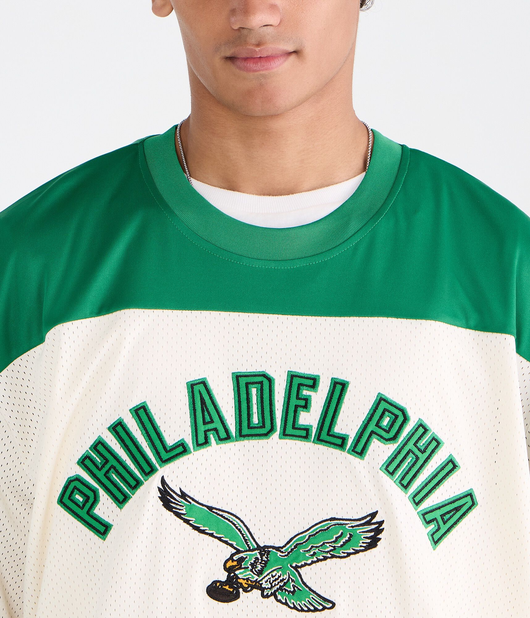 Philadelphia Eagles Colorblock Mesh Top