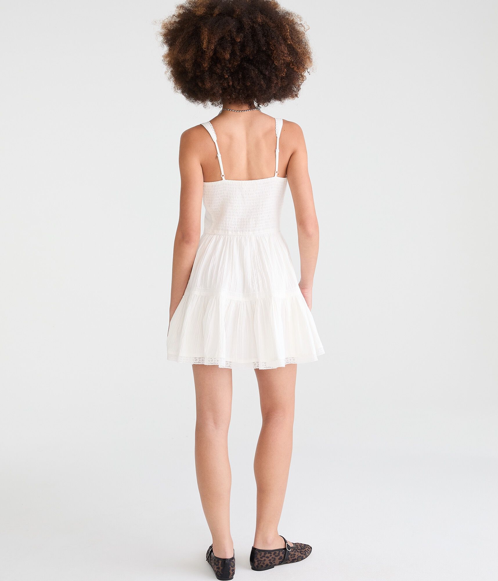 Solid Square-Neck Corset A-Line Mini Dress