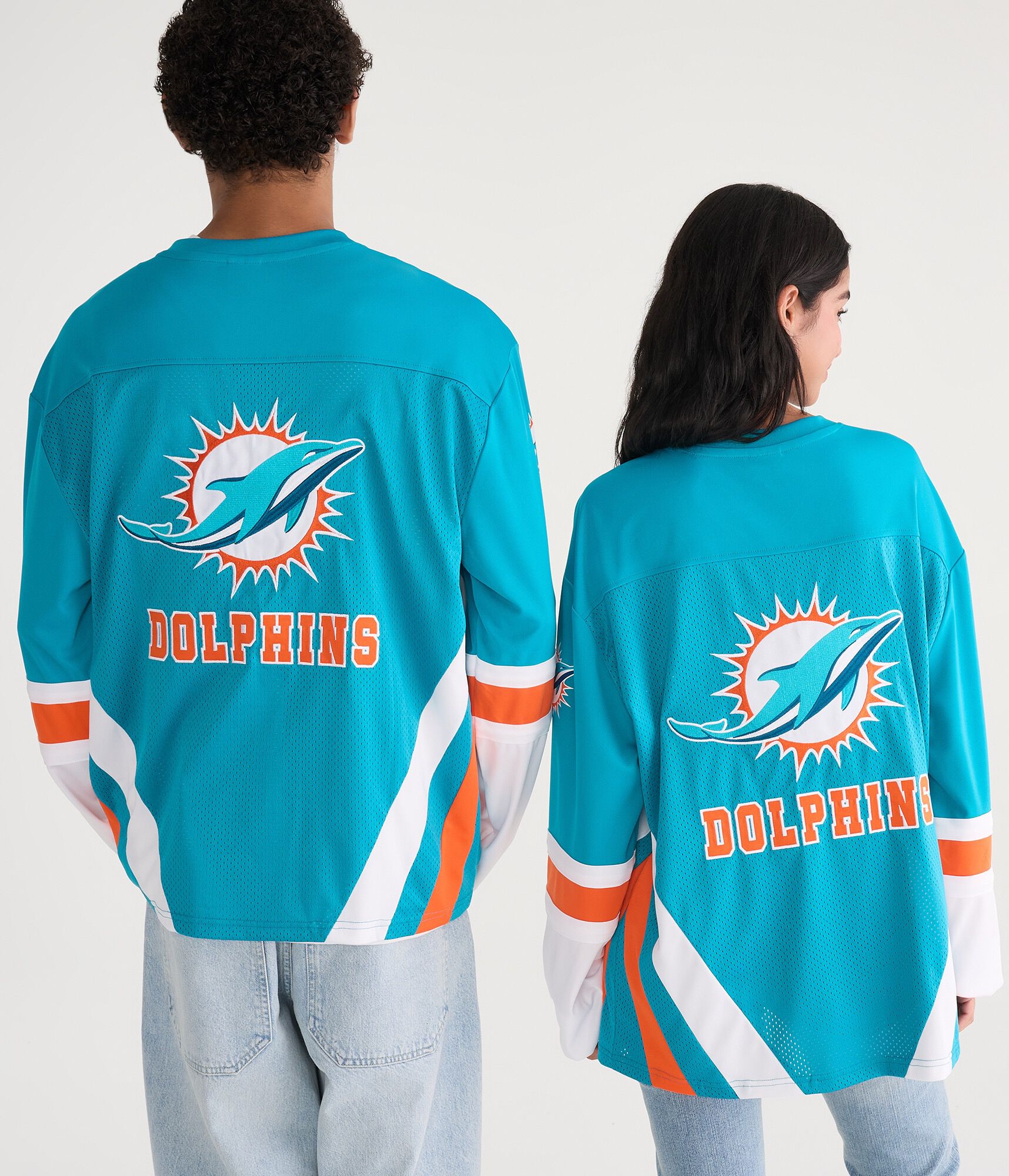 Long Sleeve Miami Dolphins Mesh Top