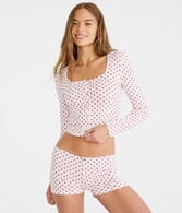 Long Sleeve Printed Sleep Top