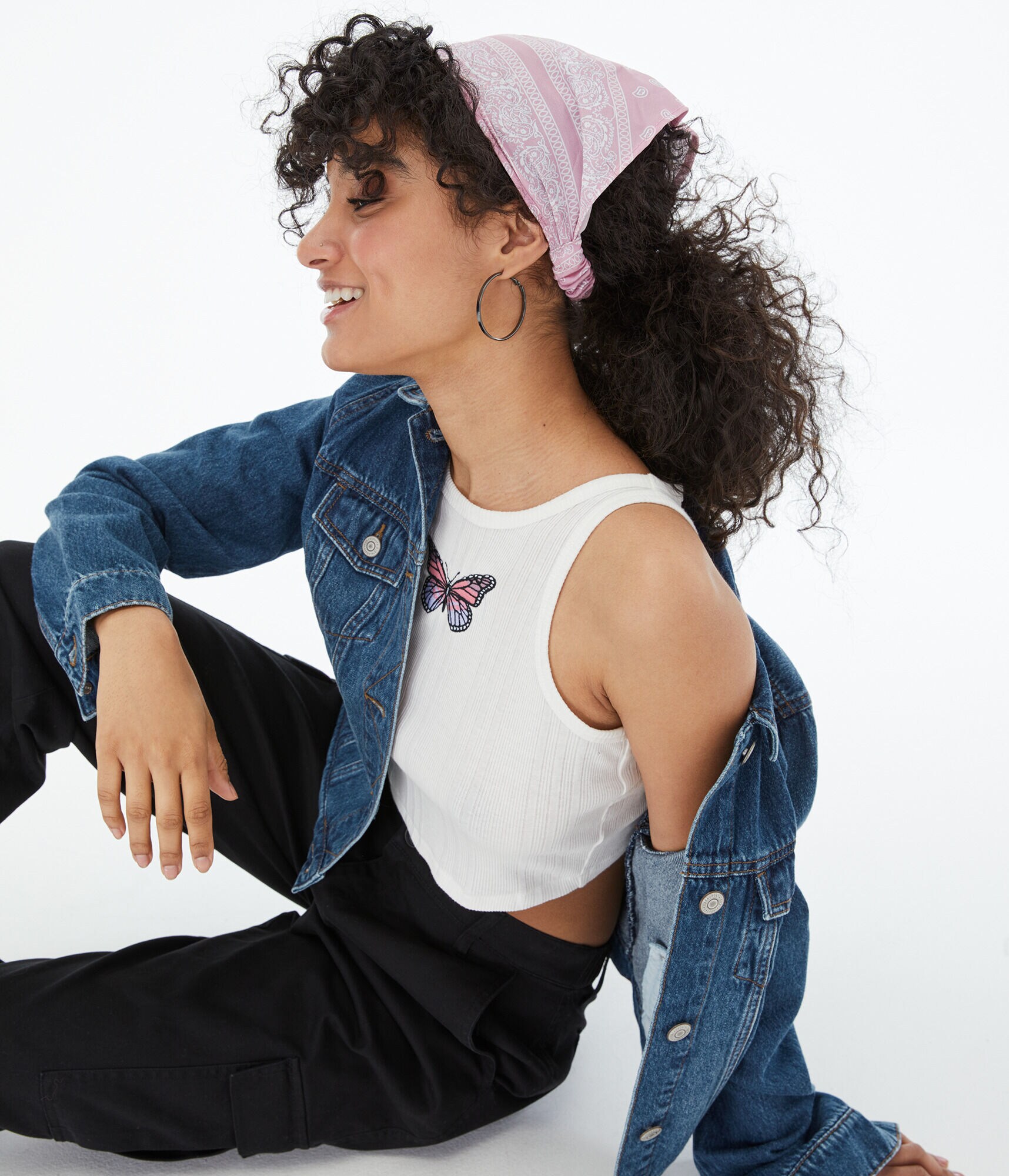 Bandana-Print Head Scarf