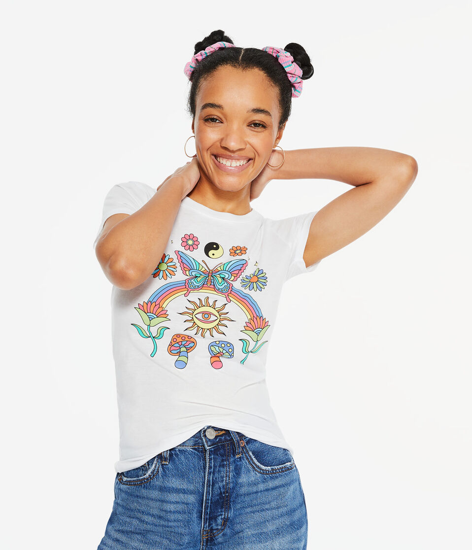 Rainbow Butterfly Graphic Tee