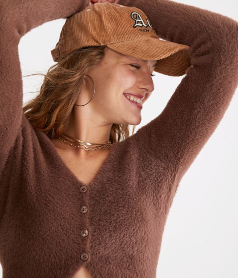 Bella Cropped Eyelash Cardigan