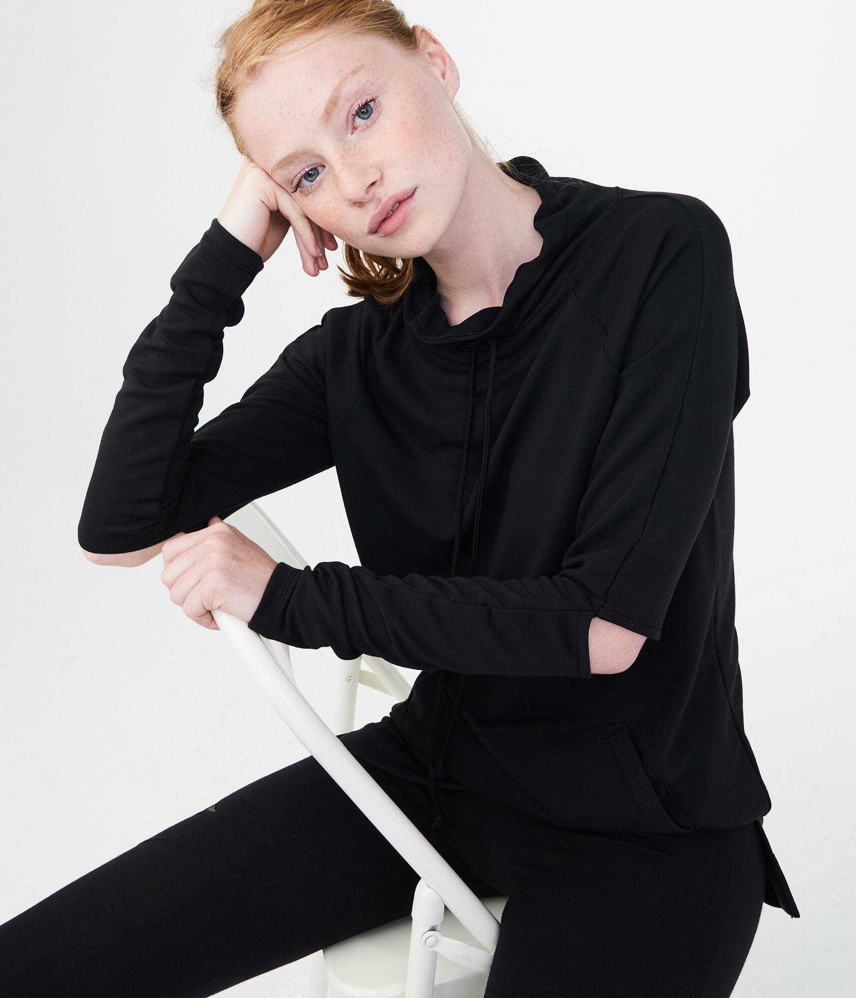 LLD Solid Longline Pullover Sweatshirt