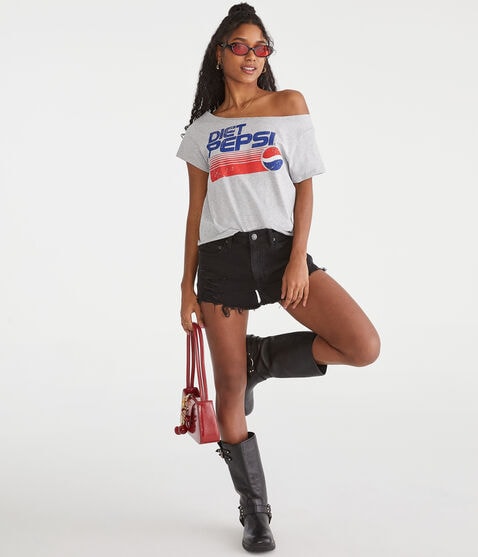 Diet Pepsi Off-The-Shoulder Graphic Tee