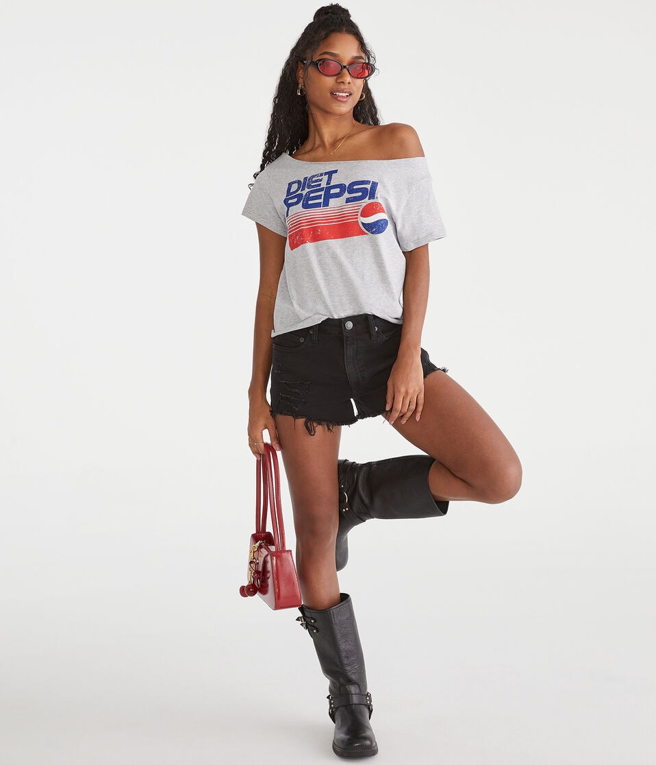 Diet Pepsi Off-The-Shoulder Graphic Tee
