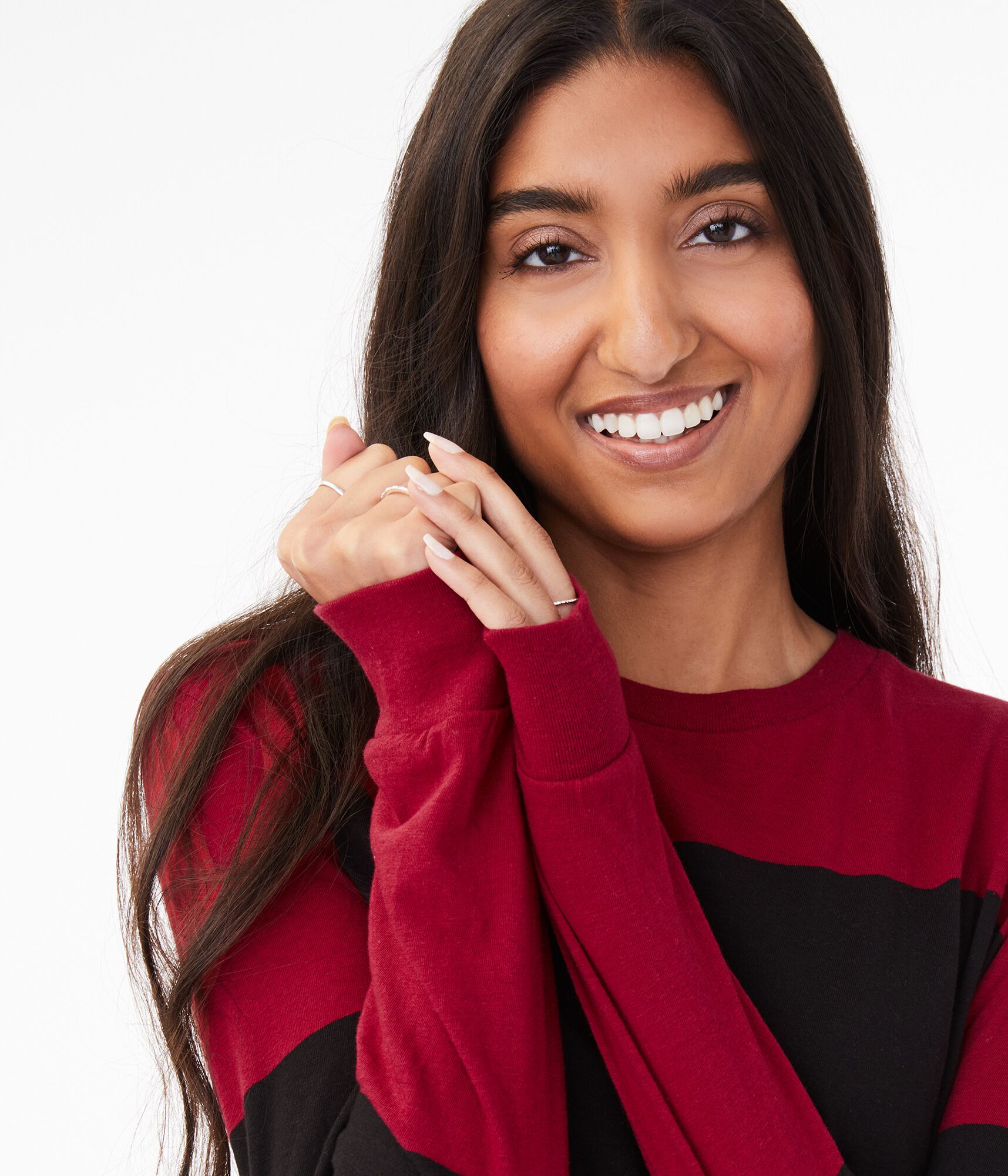 Long Sleeve Striped Tomboy Crew Tee
