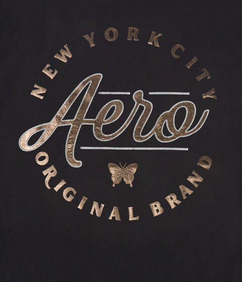Aero Script Butterfly Foil Graphic Tee Aero Script Butterfly Foil Graphic Tee
