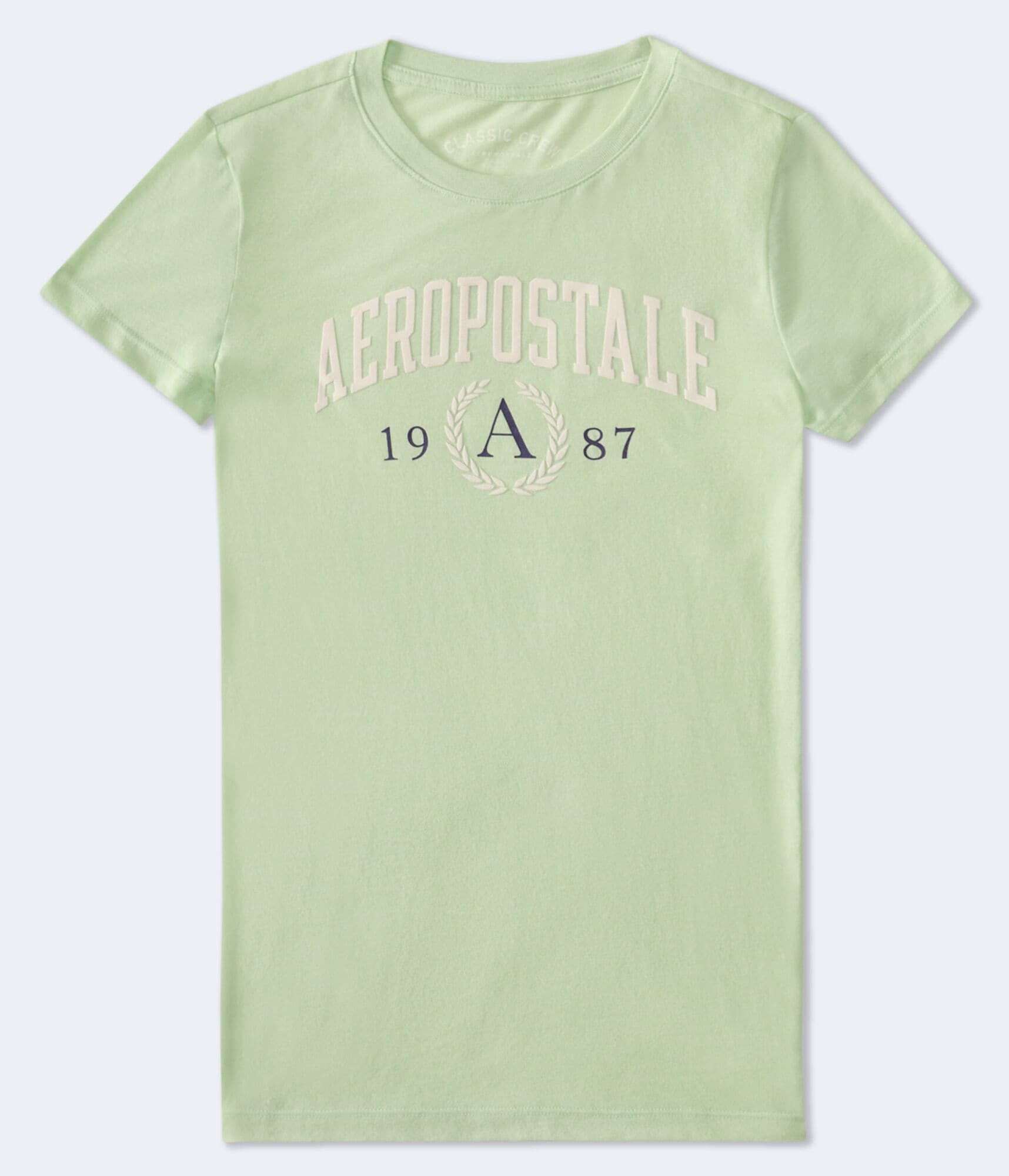 Aeropostale Crest Flocked Graphic Tee