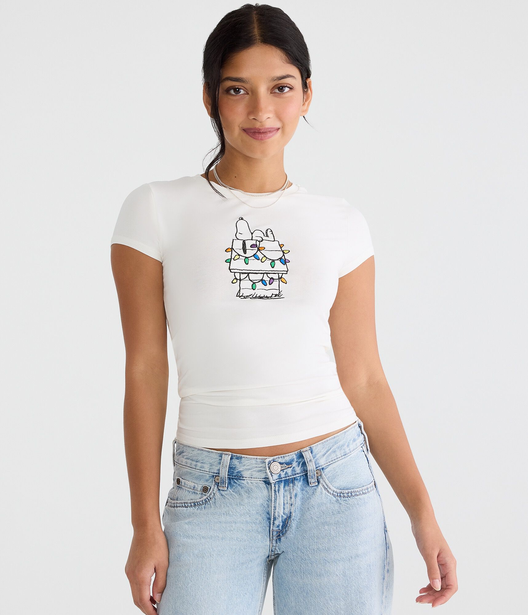 Snoopy Doghouse Lights Graphic Baby Tee