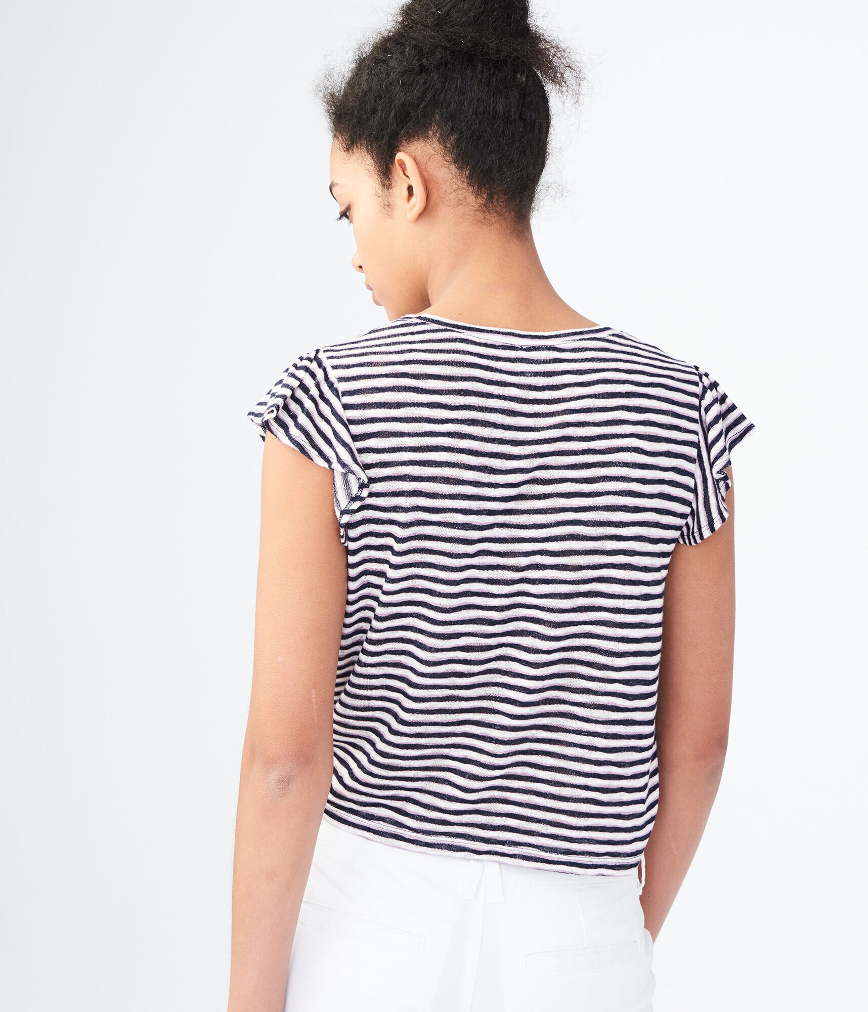 Striped Tie-Front Tee