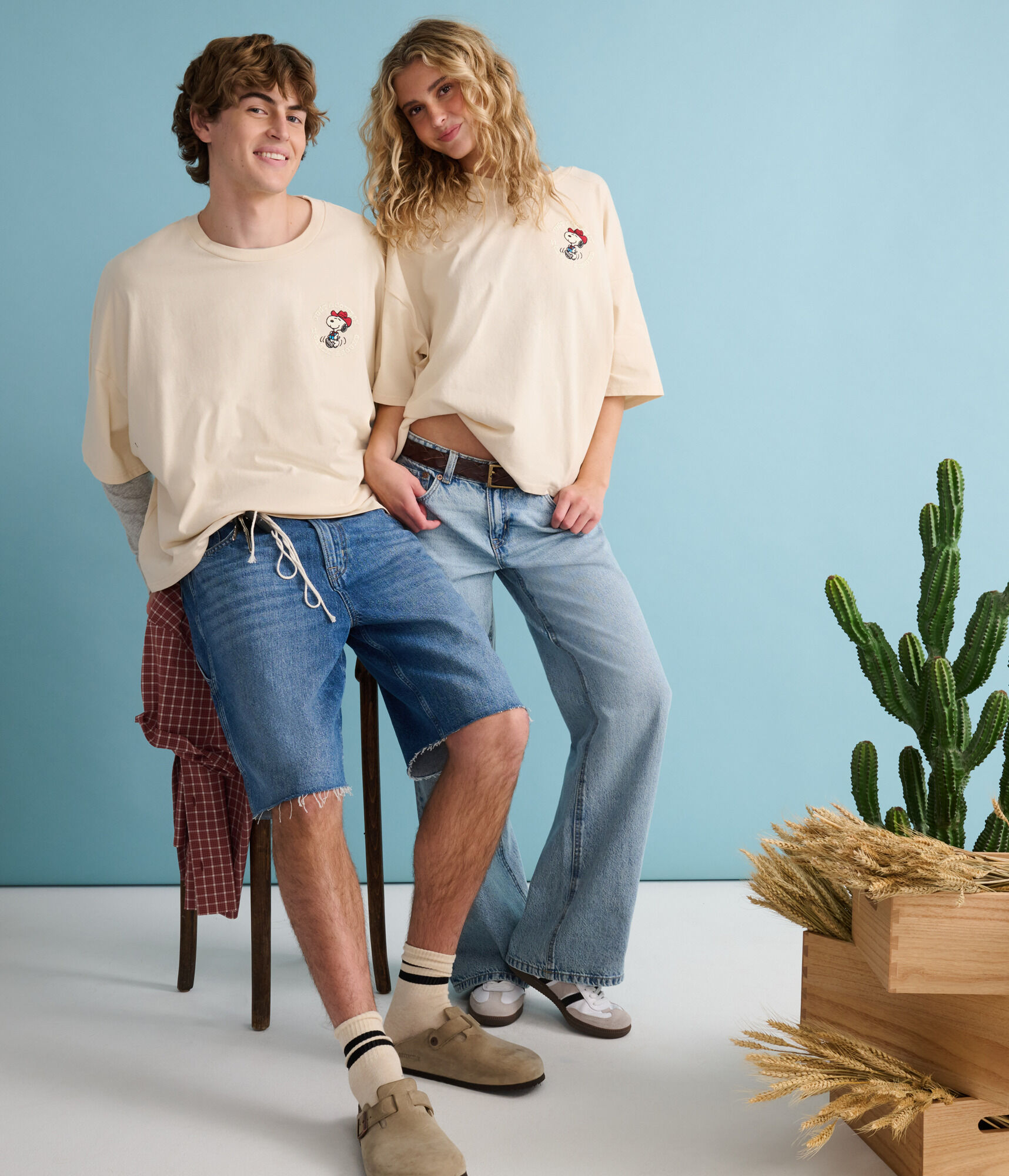 Peanuts® | Aéropostale Western Snoopy Cactus Boxy Graphic Tee