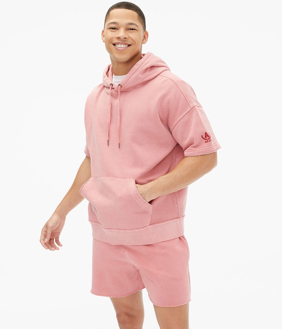 Short Sleeve Gym Pullover Hoodie