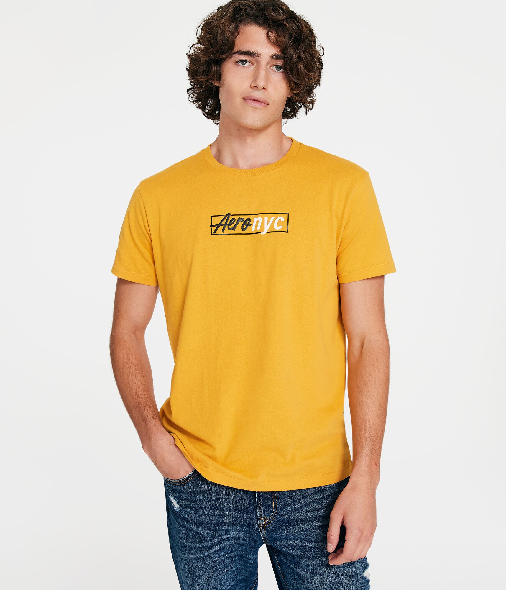 Aero Script Box Logo Graphic Tee