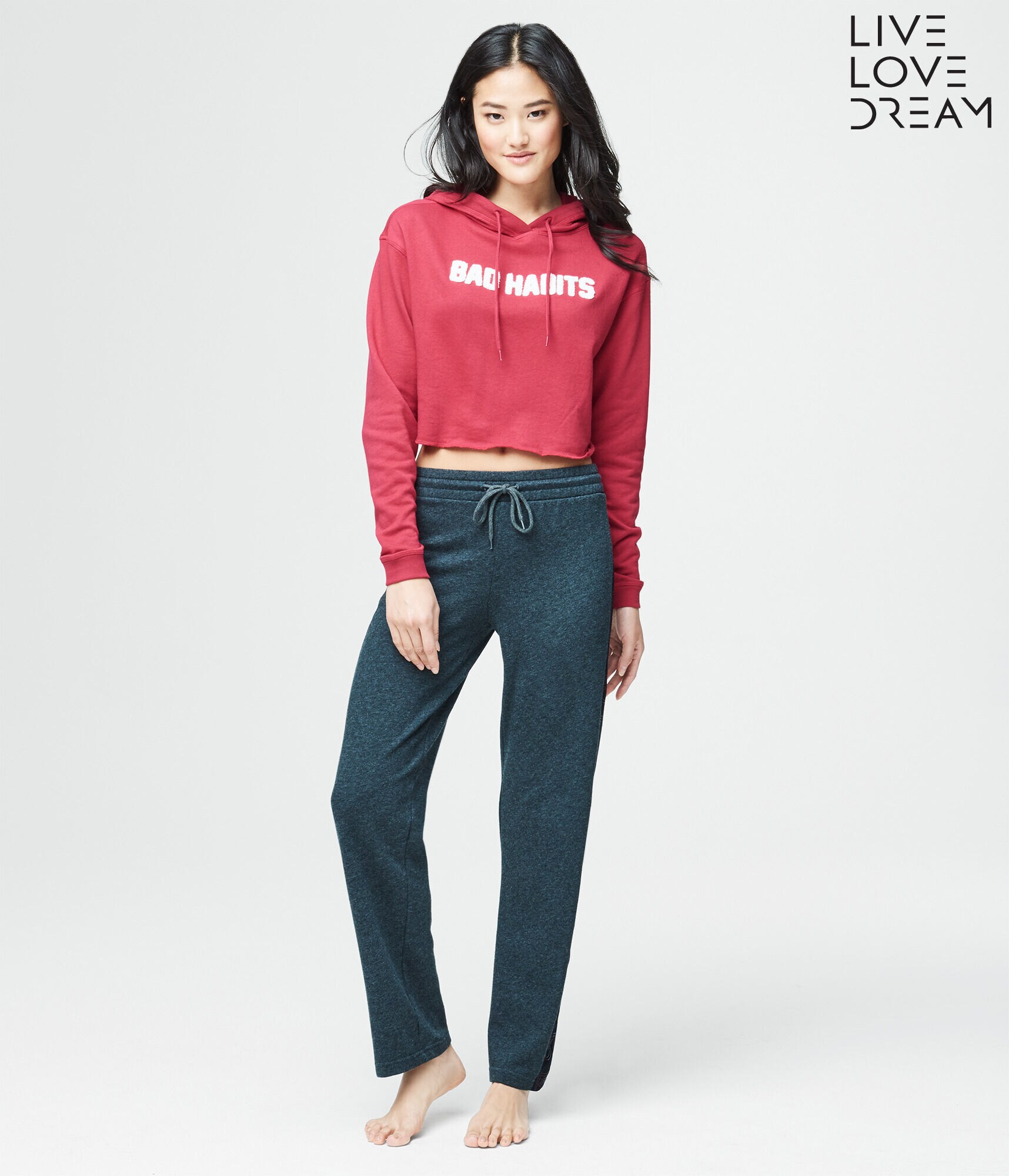 LLD Logo Stripe 90's Wide-Leg Sweatpants