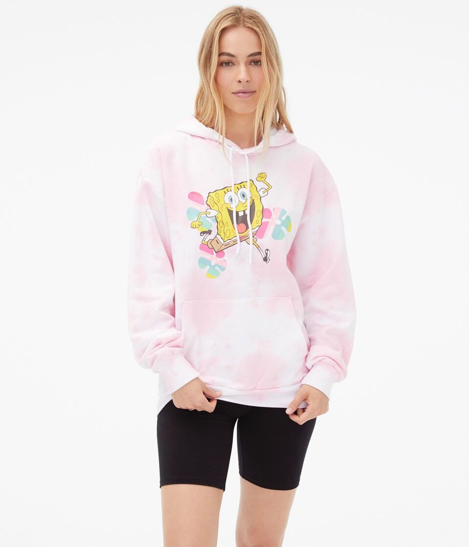 SpongeBob Tie-Dye Boyfriend Pullover Hoodie