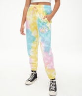SpongeBob & Friends Tie-Dye High-Rise Boyfriend Cinched Sweatpants***