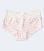 Striped Lace-Trim Boyshort