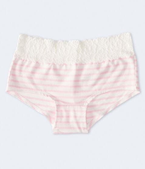 Striped Lace-Trim Boyshort Striped Lace-Trim Boyshort