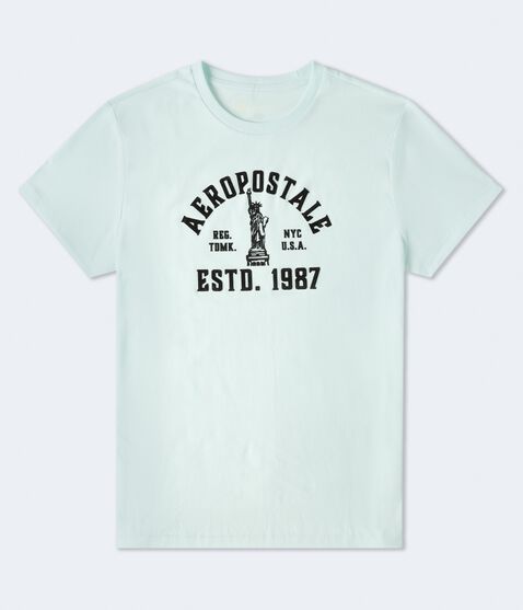 Aeropostale Liberty Flocked Graphic Tee Aeropostale Liberty Flocked Graphic Tee