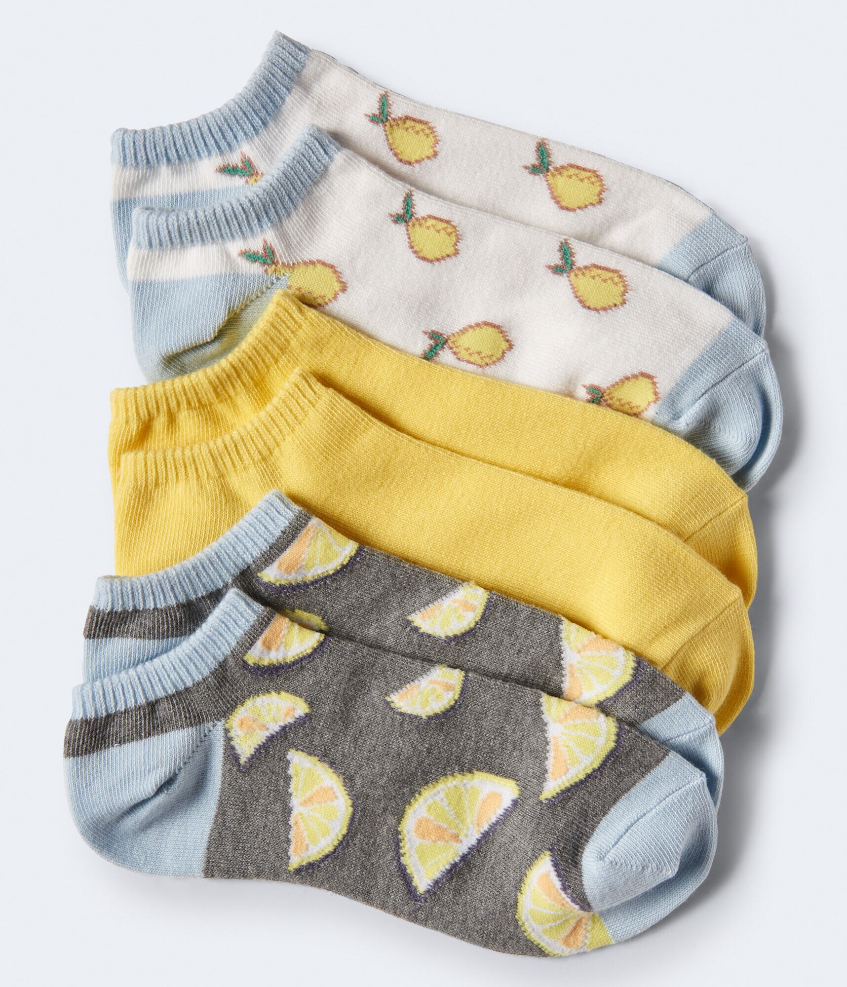 3-Pack Lemons, Solid &amp; Lemon Slice Ankle Socks