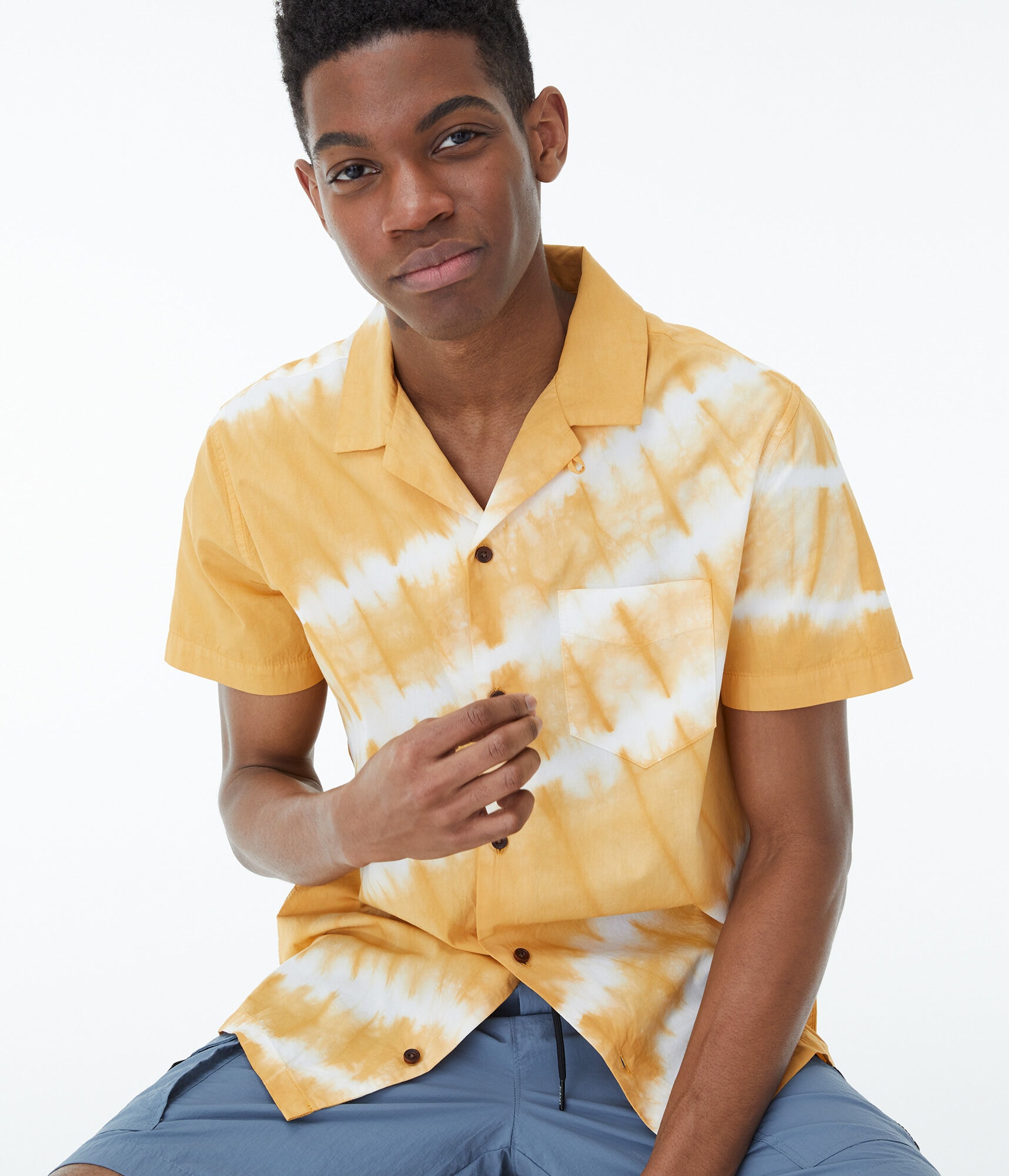 Tie-Dye Button-Down Resort Shirt