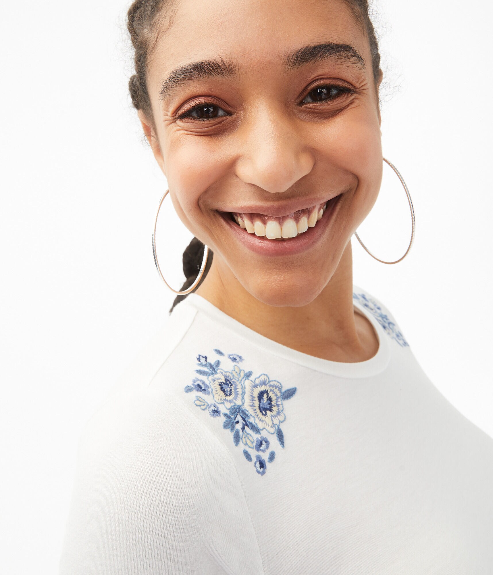 Seriously Soft Floral Embroidered Crew Tee