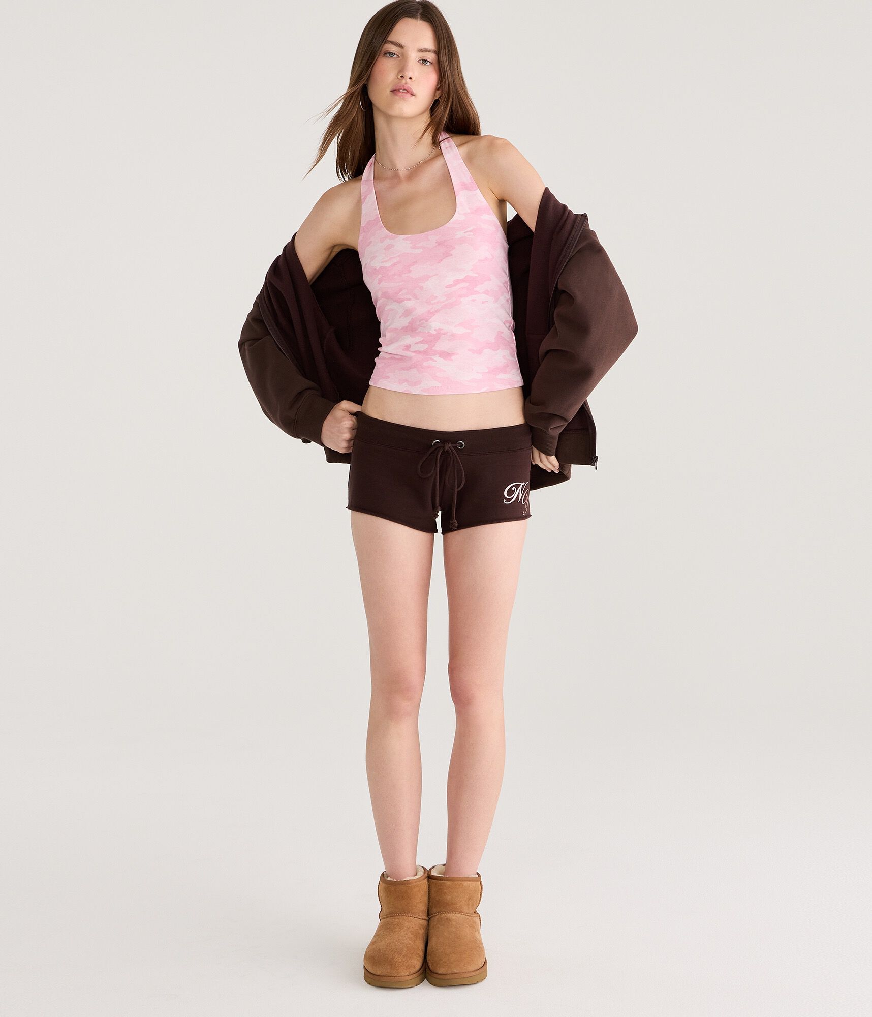 Aeropostale NY Heritage Low-Rise Fleece Shorts