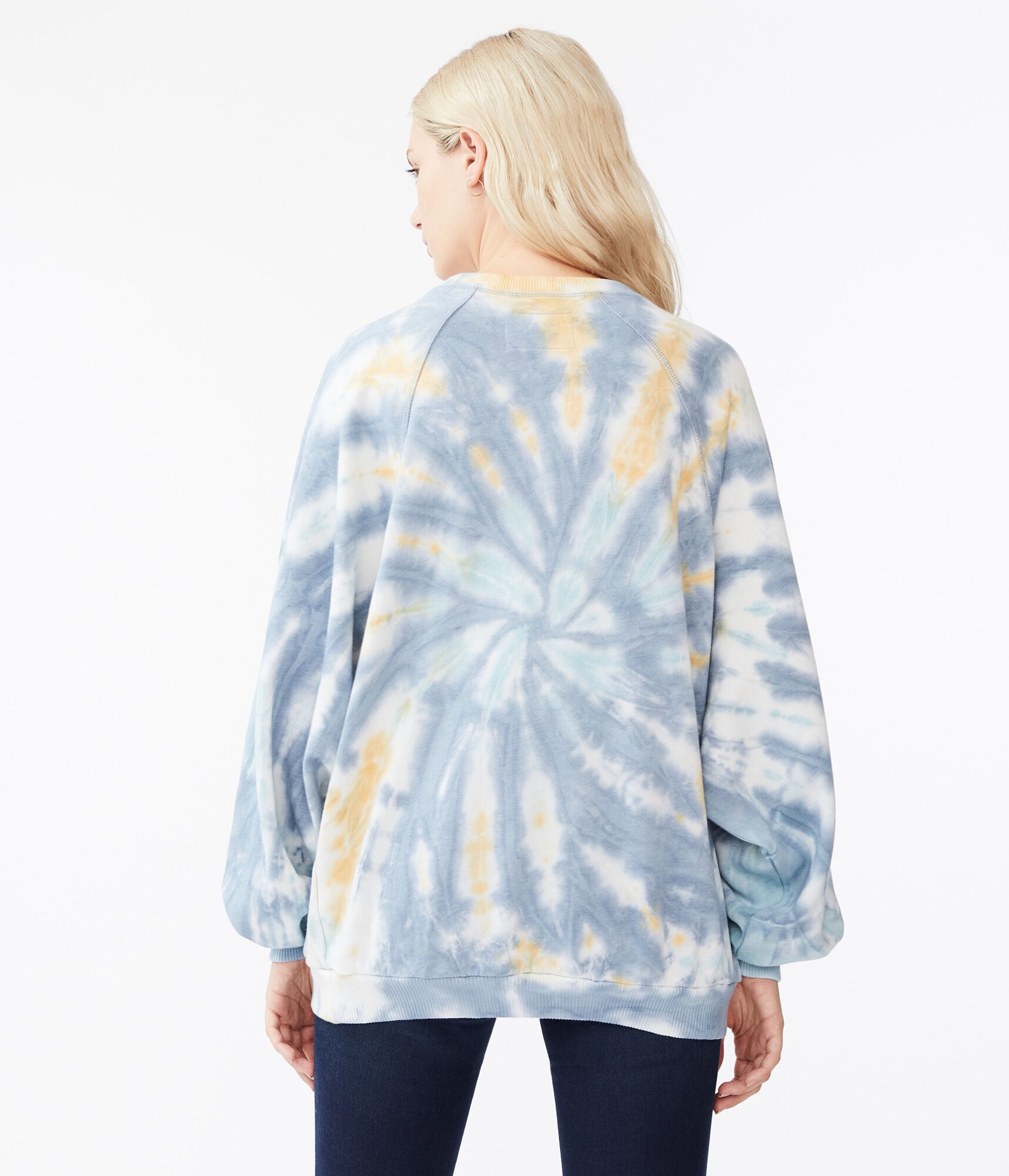 Oversized Tie-Dye Raglan Crew Sweatshirt