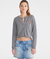 Teddy Bear Buttoned Crew Cardigan