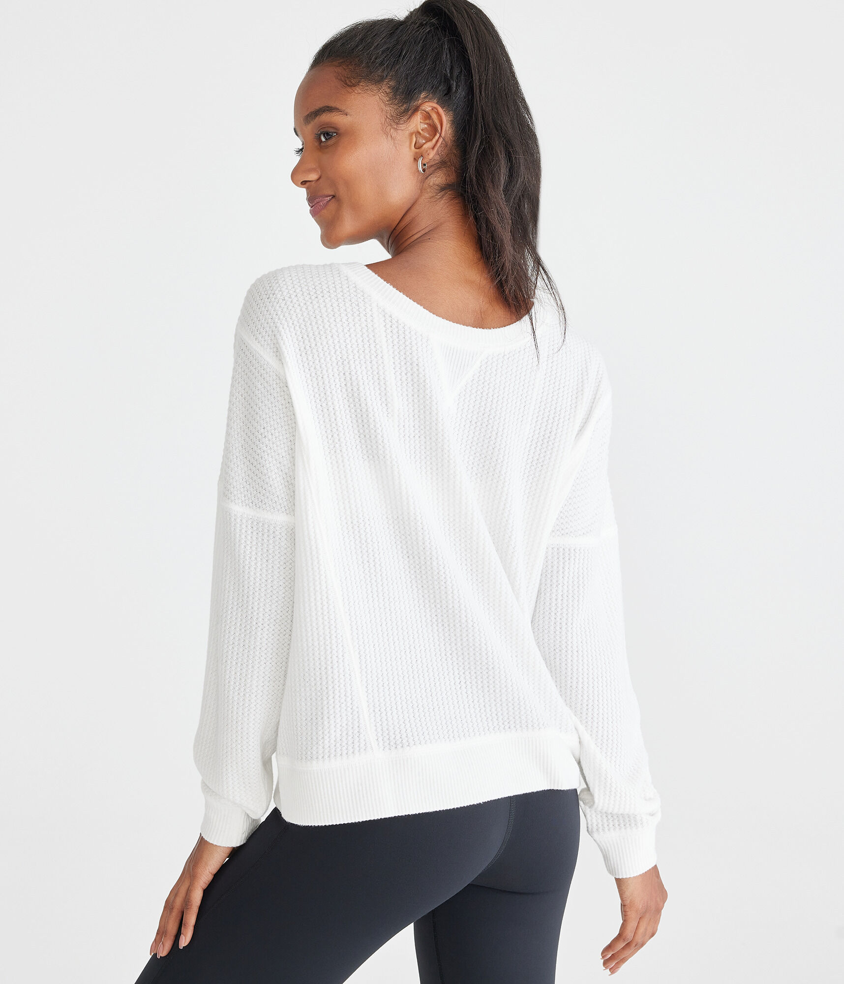 Long Sleeve Wear 2 Ways Cozy Waffle Tee