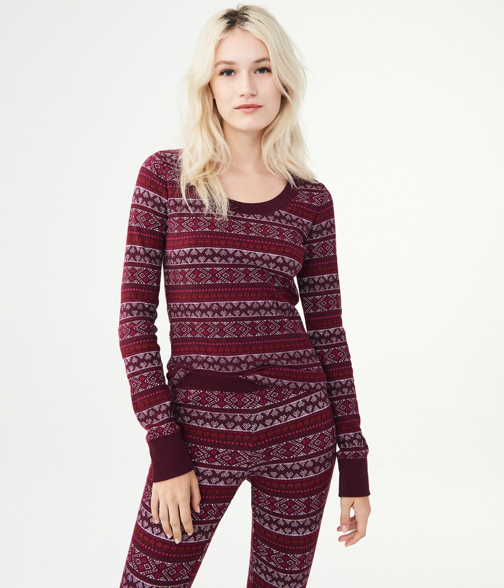 Long Sleeve Fair Isle Crew Top