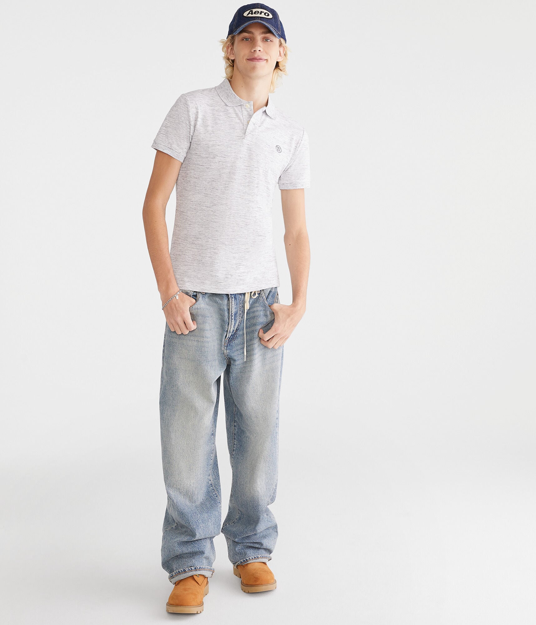 A87NY Stretch Piqu&eacute; Polo