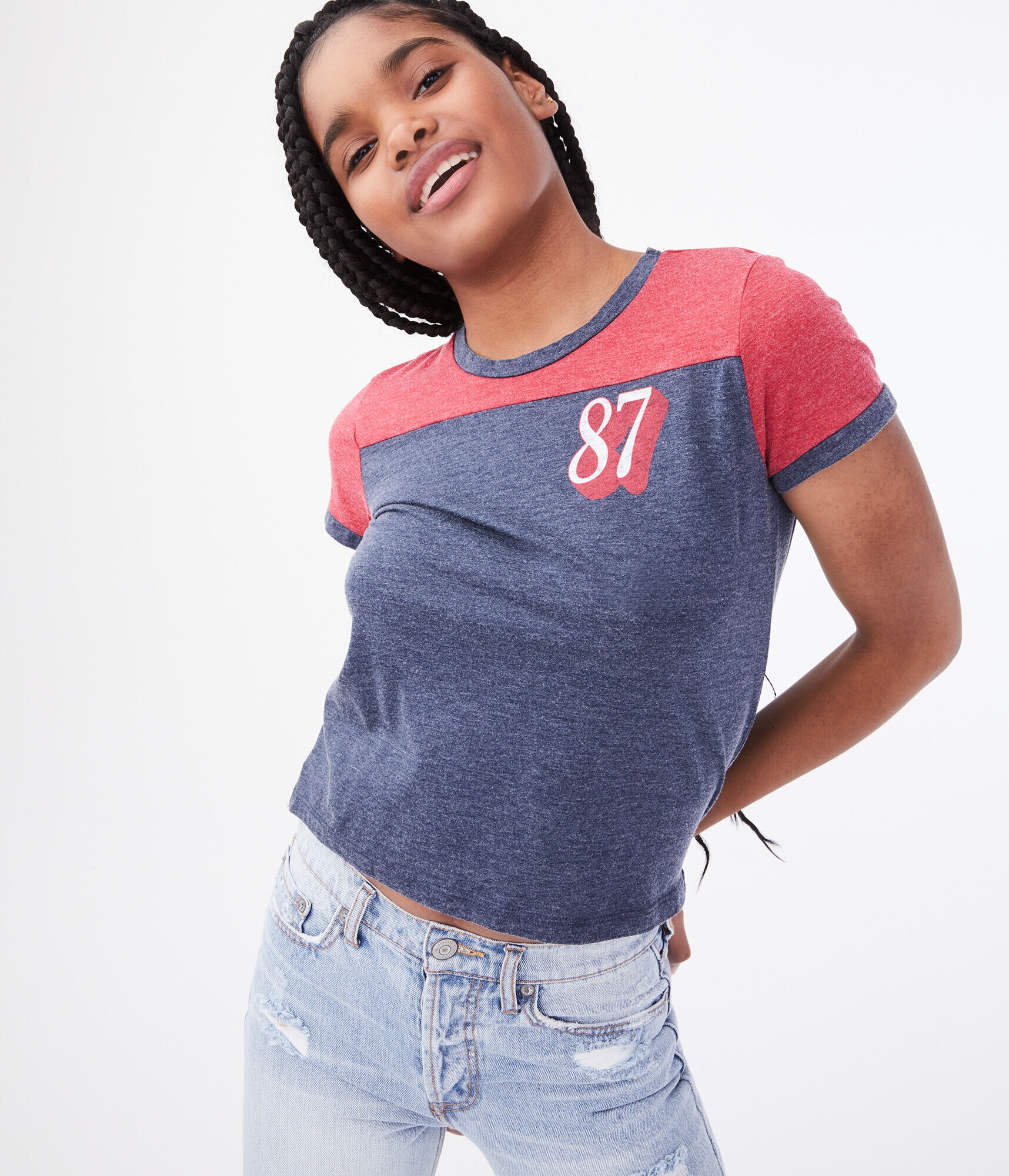 Seriously Soft 87 Ringer Graphic Girl Tee