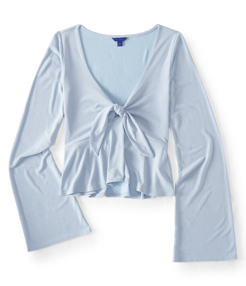 Long Bell Sleeve Tie-Front Top