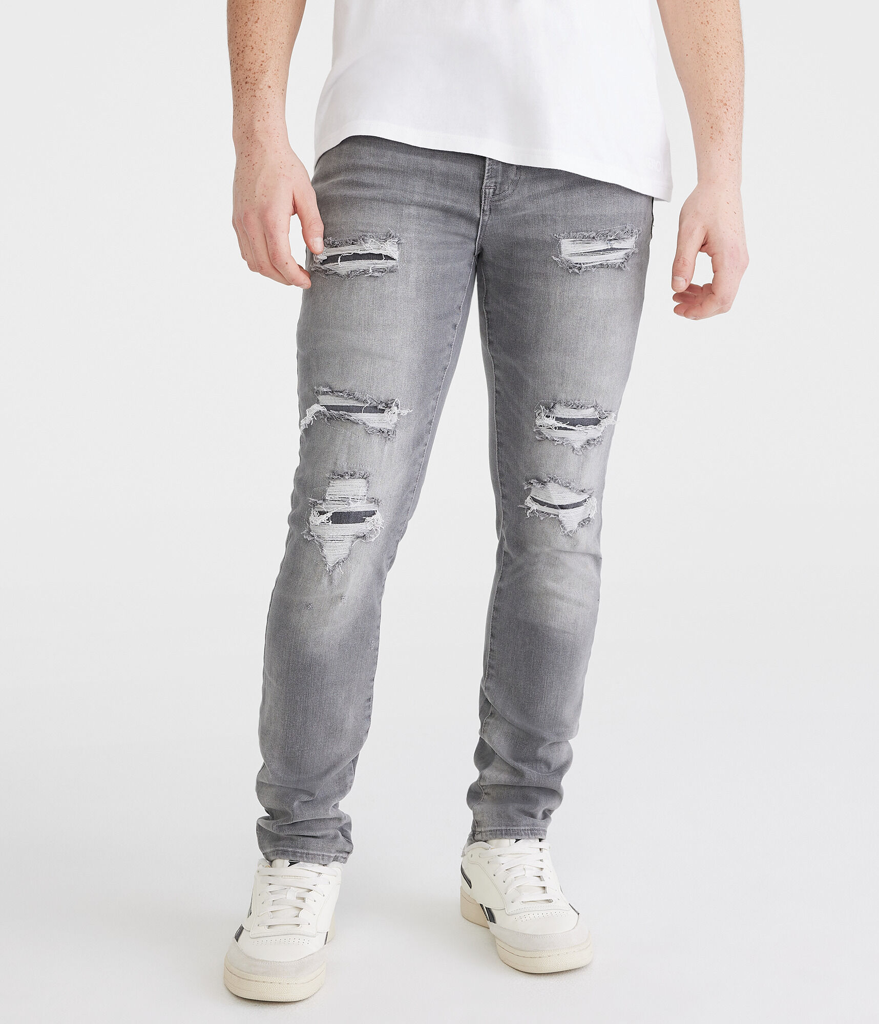 Skinny Fit Grey Ripped Skinny Jeans Skinny Jean1