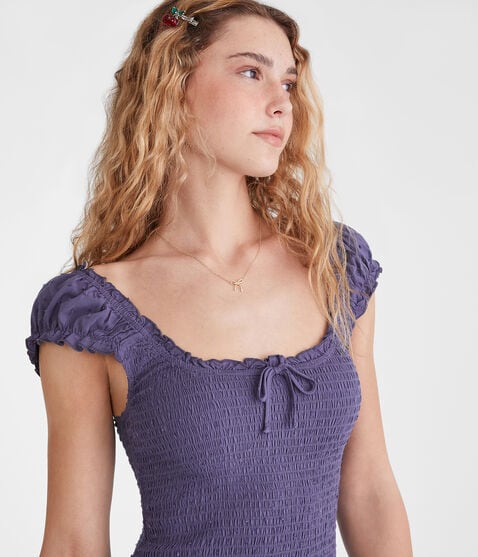 Solid Square-Neck Textured Dot Fit & Flare Dress Solid Square-Neck Textured Dot Fit & Flare Dress