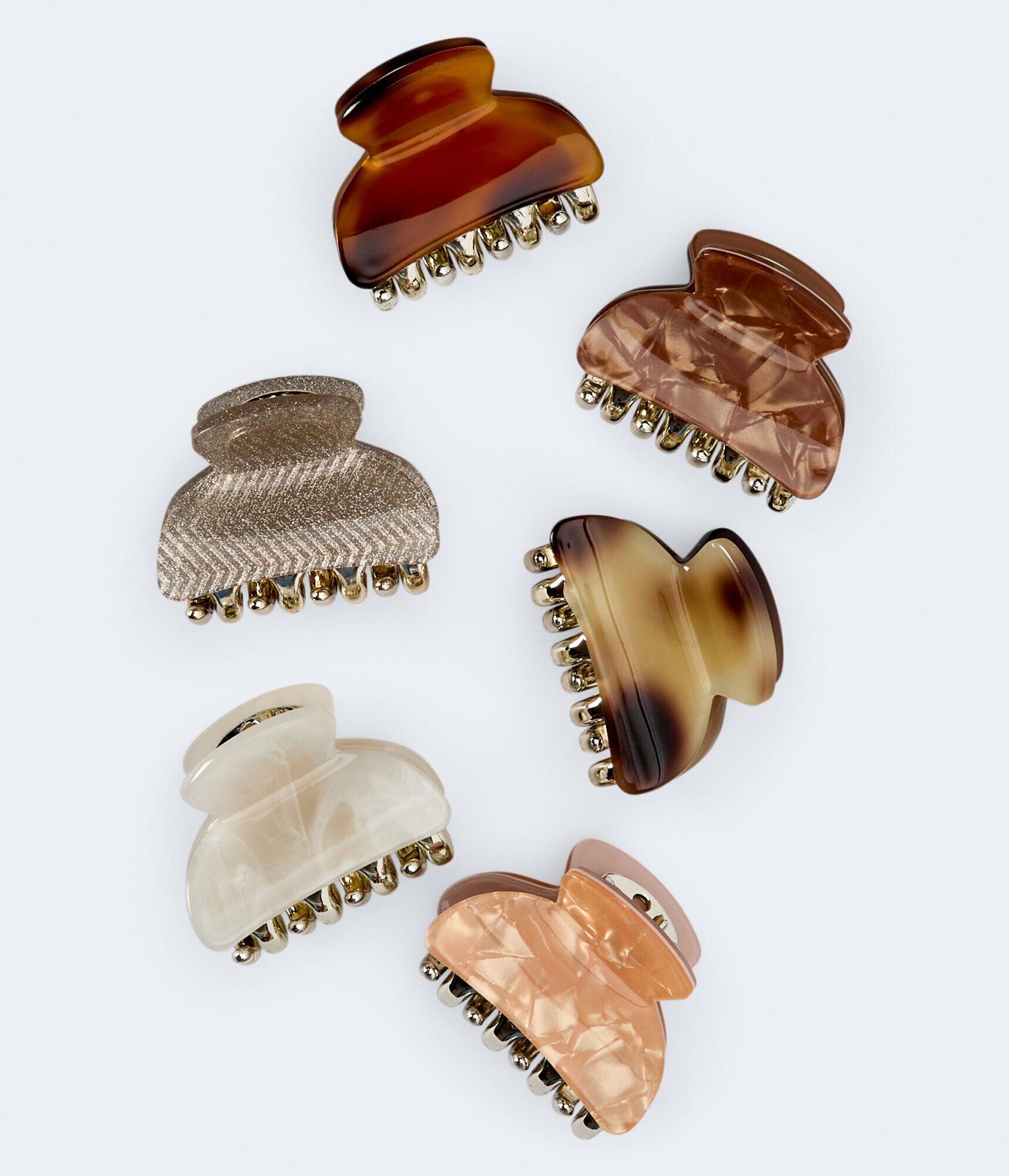 Mini Neutral Hair Clip 6-Pack