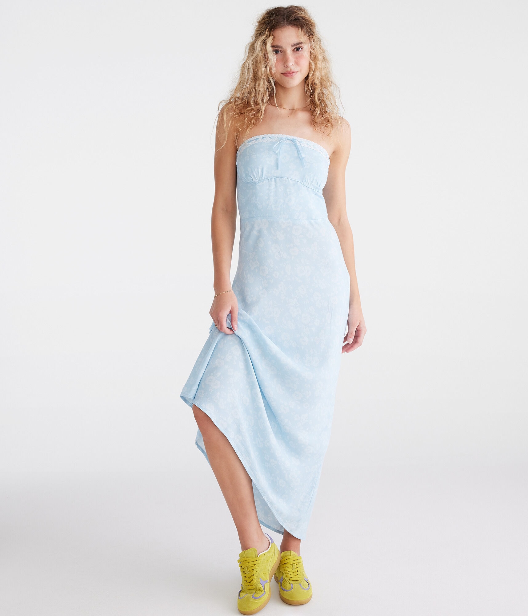Floral Strapless Slip Midi Dress