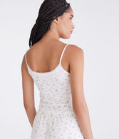 Printed Pointelle Scoop-Neck Sleep Tank